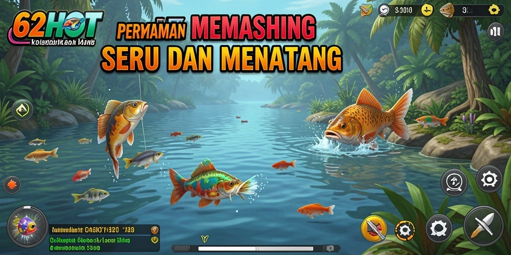 Screenshot gameplay 62HOT yang menampilkan aktivitas memancing yang mendebarkan.