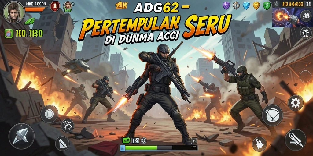 Menampilkan aksi seru dan dinamis dalam gameplay ADG62.