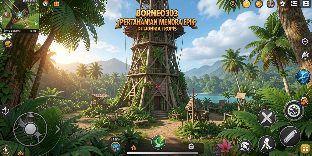 Tampilan gameplay epik di dunia Tower Defense BORNEO303.