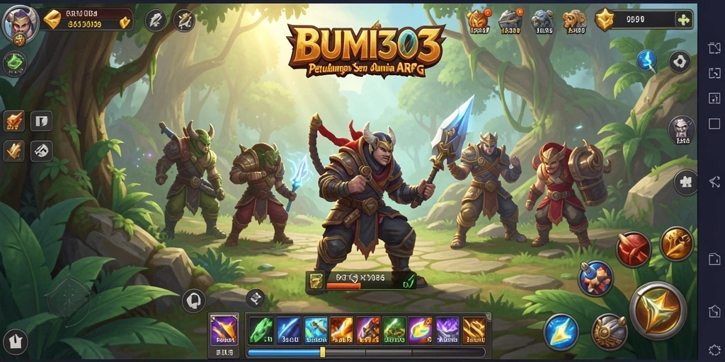 Gameplay seru dalam BUMI303 dengan pertarungan yang menantang.