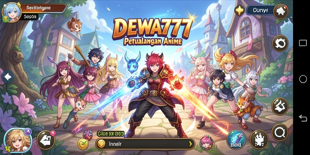Tampilan seru dari gameplay DEWA777 yang penuh aksi dan karakter anime.