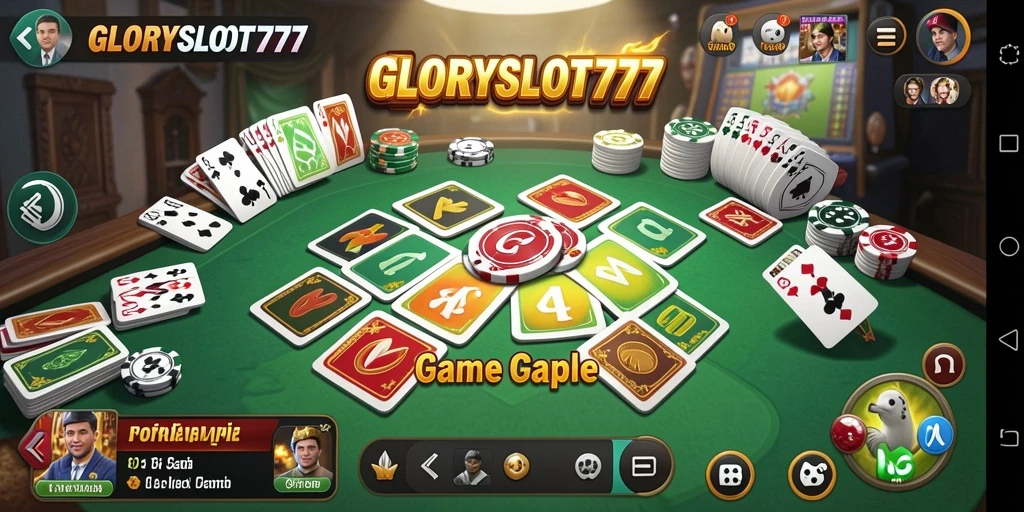 Screenshot menunjukkan gameplay seru Gaple di GLORYSLOT777.