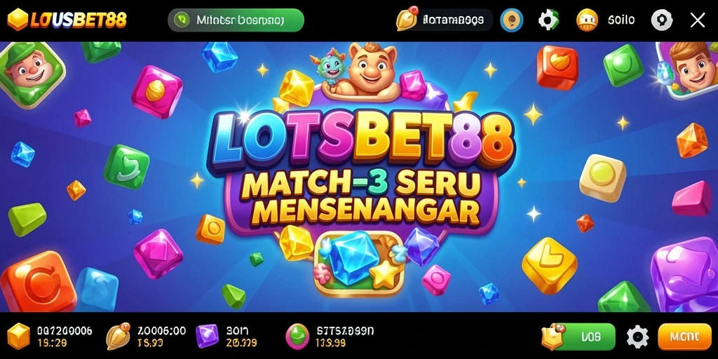 Screenshot LOTUSBET88 menampilkan gameplay Match-3 yang menantang.
