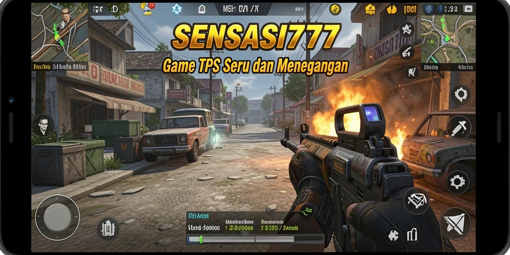 Screenshot gameplay SENSASI777 dengan aksi tembak-menembak yang seru.