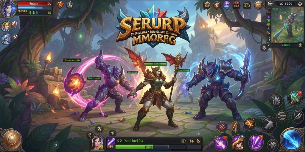 Tangkapan layar dari gameplay SERURP yang menunjukkan pertarungan epik.