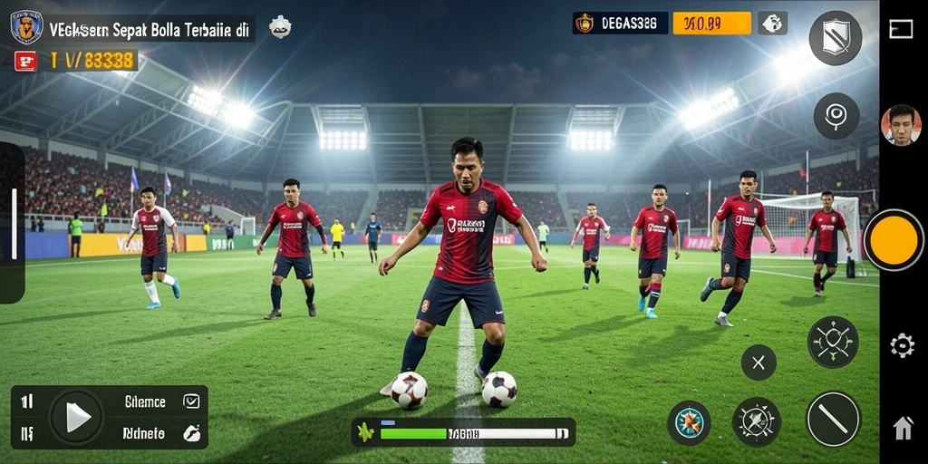Tangkapan layar gameplay sepak bola yang menegangkan di VEGAS338.