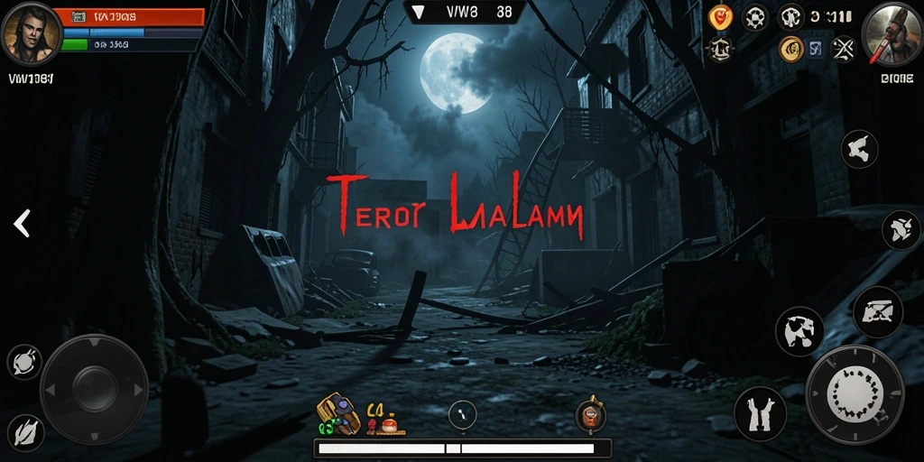Screenshot VW108 menampilkan momen ketegangan dalam suasana horor yang menegangkan.