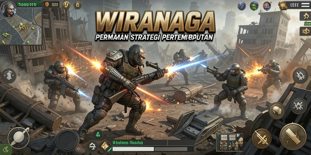Tampilan menarik dari gameplay strategi WIRANAGA yang menantang.